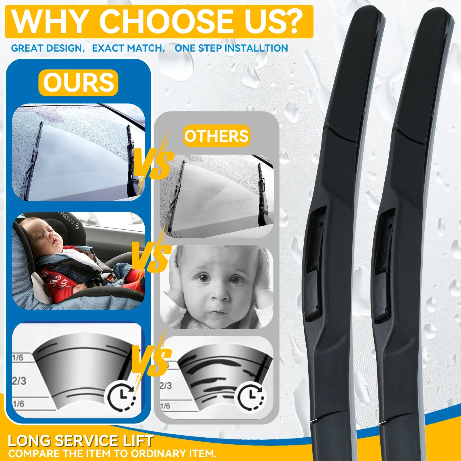 Erick's Wiper LHD Front Wiper Blades For Toyota Noah Voxy ZRR70 VAN 2007 - 2013 Windshield Windscreen Window Rain Brush 26"+16"