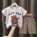 Summer Fashion Cartoon bear 2-Piece boys clothes set Tracksuit Casual Kids Clothing Set T-shirt And Shorts Children 1-4 Years