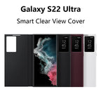 Original For Samsung Galaxy S22 Ultra S-View Flip Case High Quality Leather Cover For S22Ultra Protector Shell