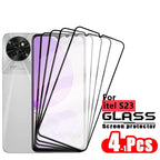 1/2/3/4PCS Full Cover Glass For itel S23 Glass itel S23 Screen Protector Protective 9H Full Cover Glue Tempered Glass itel S23