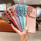 Electroplated Love Heart Large Window Case For Samsung Galaxy A 56 55 54 36 35 34 26 25 24 17 17 15 14 07 PlainShockproof Cover