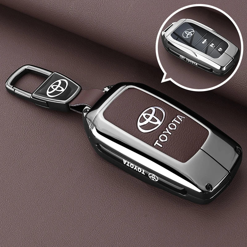 Alloy Car Remote Key Case Cover Protect Shell Bag For Toyota Prius Camry Corolla CHR C-HR RAV4 Altis Land Cruiser Prado Avalon