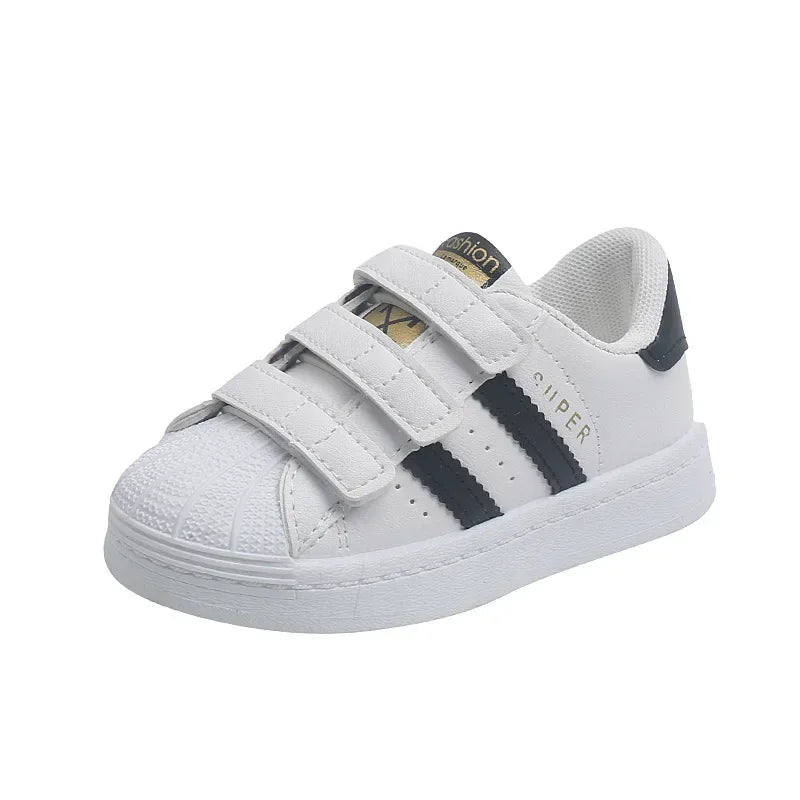Children's Sneakers Kids Fashion Design White Non-slip Casual Shoes Boys Girls Hook Breathable Sneakers Toddler Outdoor Shoes