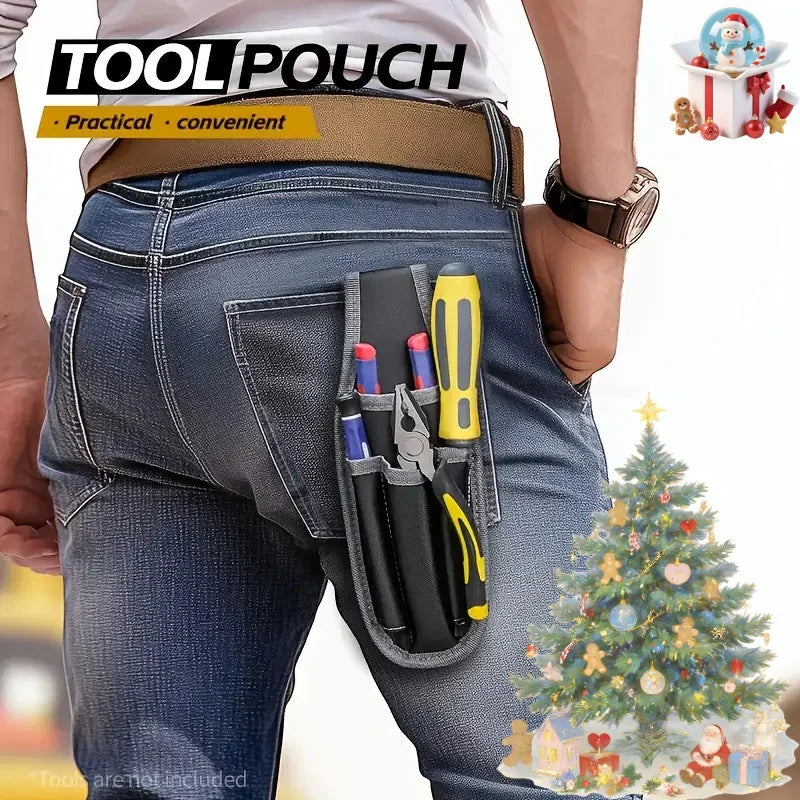 1PC Portable Professional Tool Storage Bag - Hands-Free Black Waist Pack for DIY, Woodworking & Home Repair, Holiday Gift