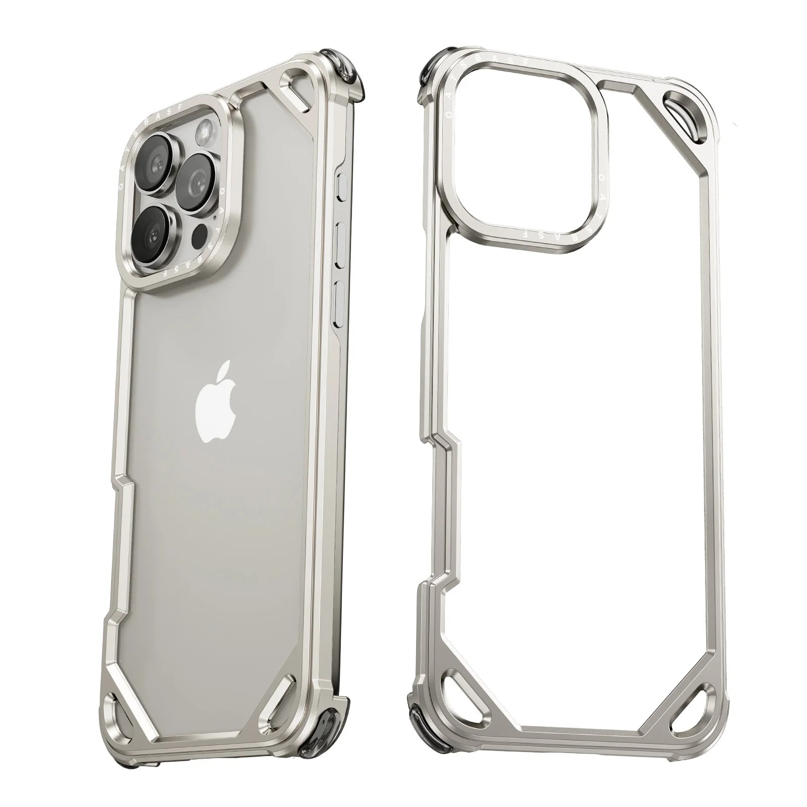 Eary Minimalist Metal Frameless Phone Case for iPhone 16 Pro Max 15 Ultra-thin Bumper Aluminum Alloy Shockproof Protective Cover