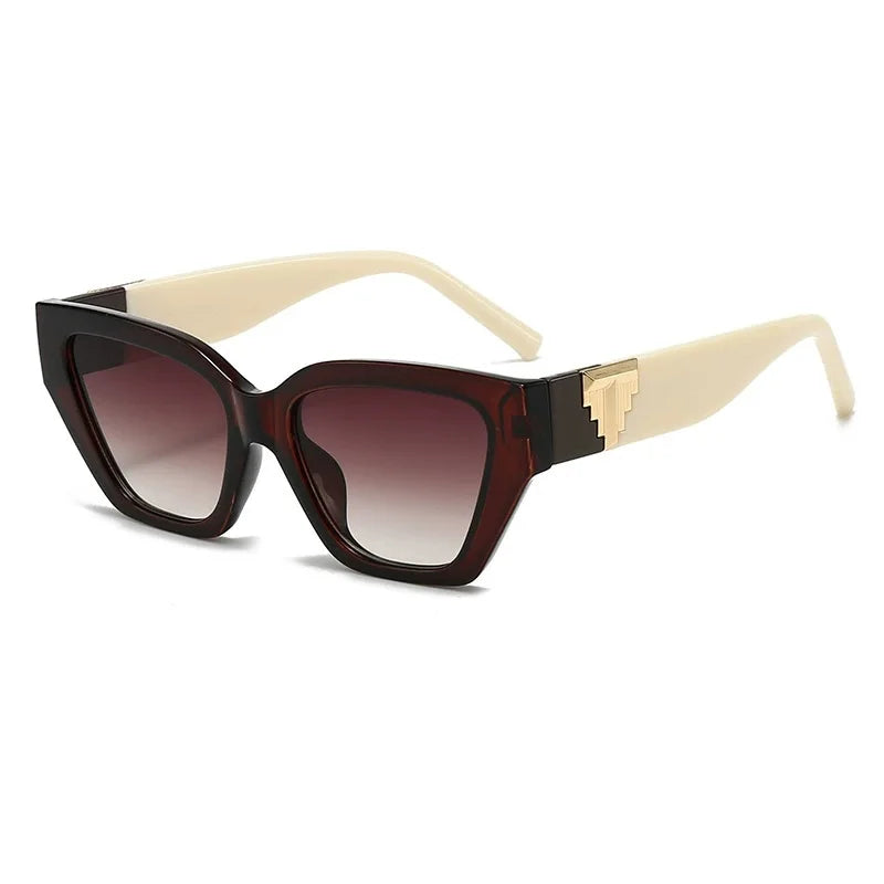 2025 Luxury Glamour Brand Women Sunglasses Stylish Cat Eye Fashion Ladies Glasses Trend Designer Gradient Eyewear UV400