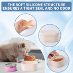Reusable Wet Cat Food Storage Container with Silicone Sealed Lid, Leak-Proof Fresh-Keeping Box for 3oz/85g Cat Food Cans