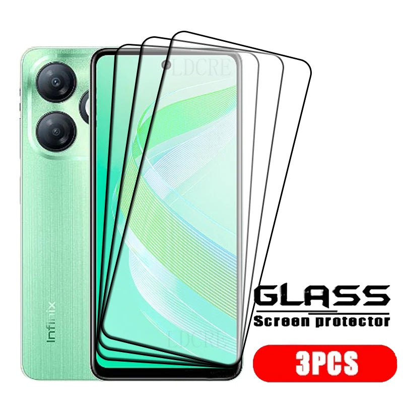 4Pcs For Infinix Smart 8 Glass Infinix Smart 8 Tempered Glass Protective Full Cover Glue HD 9H Screen Protector Infinix Smart 8