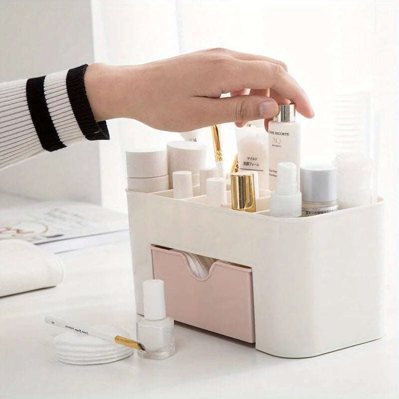 Clear Acrylic Cosmetic Storage Box with Drawers, Multi-Use Desktop Organizer for Lipsticks, Makeup Brushes & Beauty Supplies