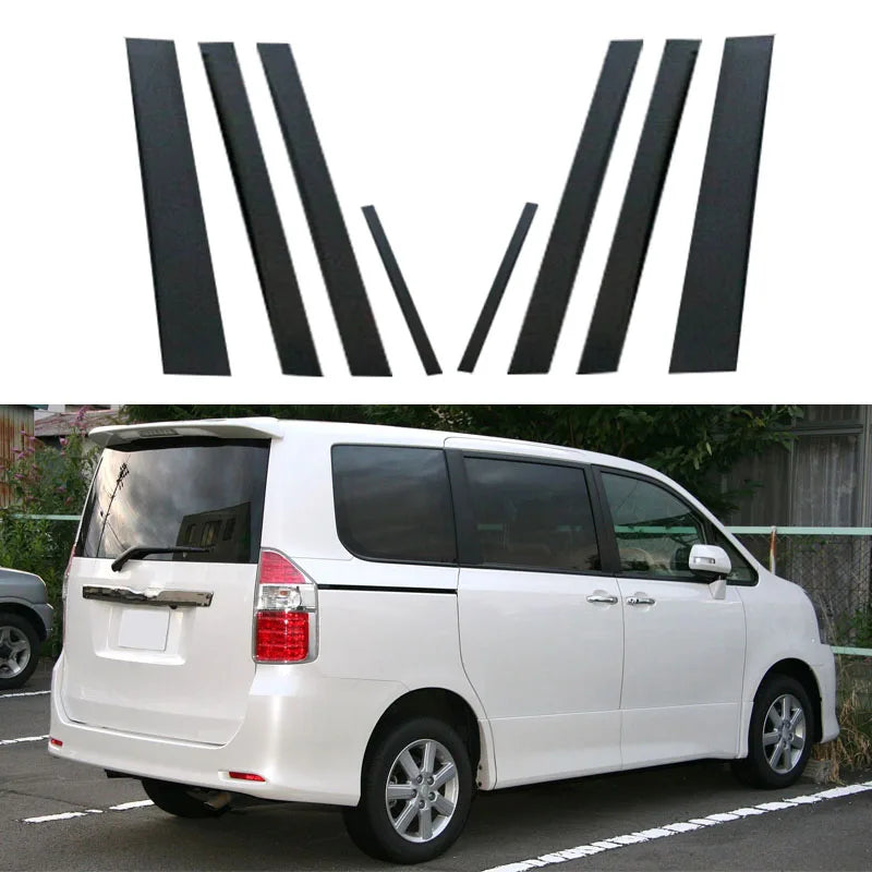 Car Pillar Posts Door Window Trim Cover Stickers Decal for Toyota Noah R70 Voxy 2008 2009 2010 2011 2012 2013 Auto Styling