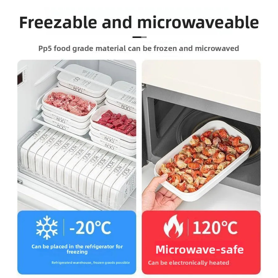 Food - Grade Meat Freezer Containers, Weekly Meal Prep Boxes, Airtight Fridge Storage，Special Containers for Meat