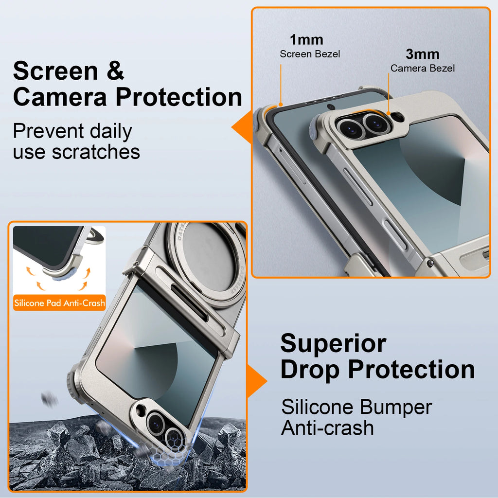 Eary for Samsung Galaxy Z Flip 7 6 Case for MagSafe 360°Rotatable Magnetic Kickstand Ultra-Thin Shockproof Protective 7 6 Cover
