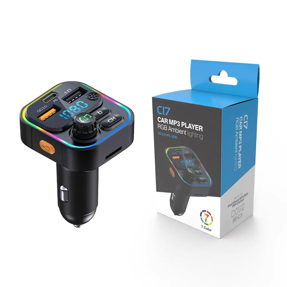FM Transmitter Bluetooth 5.3 Handsfree Car AUX Radio Modulator MP3 Player with PD20W QC3.0 Fast Charge Adapter Car Accessories