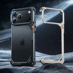 Eary 9-Shaped Phone Case for iPhone 17 Pro Max 17 Pro for Magsafe With Lens Holder Stand Metal Frameless Bumper Anti-Drop Shells