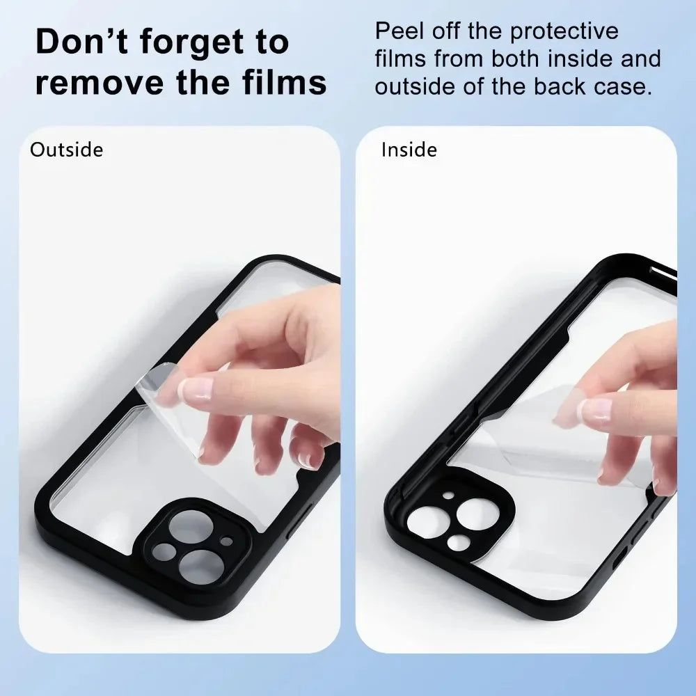 360 Full Body Screen Protector Case For Xiaomi Redmi Note 13 Pro Plus 5G 13 12 12s 11 10 Pro 10s 11s Redmi 10 10C 12 13C Cover