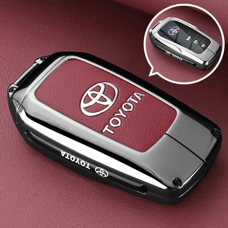 Alloy Car Remote Key Case Cover Protect Shell Bag For Toyota Prius Camry Corolla CHR C-HR RAV4 Altis Land Cruiser Prado Avalon