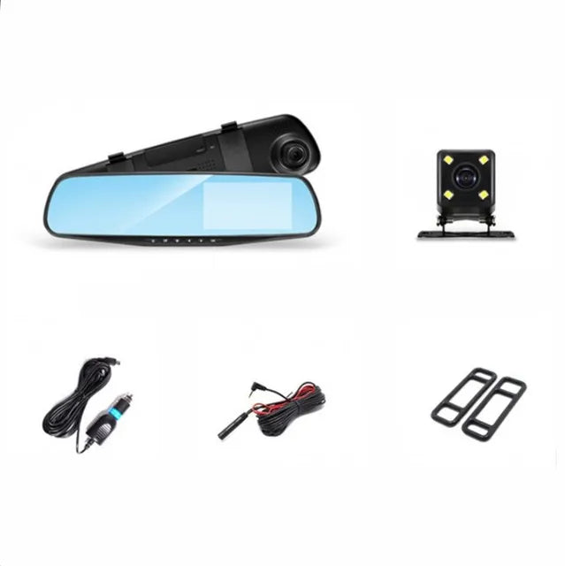 Full HD 1080P Dash Camera Dual Lens Driving Recorder Car DVR Speedcam Rearview Mirror Camera Radar Detector Auto Video Recorder