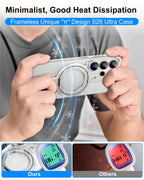 Eary for Samsung Galaxy S26 Ultra Phone Case Metal With 360°Rotating Magnetic Stand Frameless Cover Screen Protection Shockproof