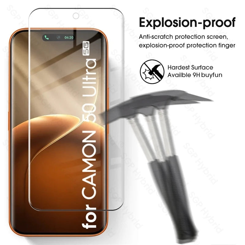 4-1Pcs 9D Curved Tempered Glass for Tecno Camon 50 Ultra Pro 5G 4G Case Screen Protector on Camon50Ultra Camon50Pro HD Cover