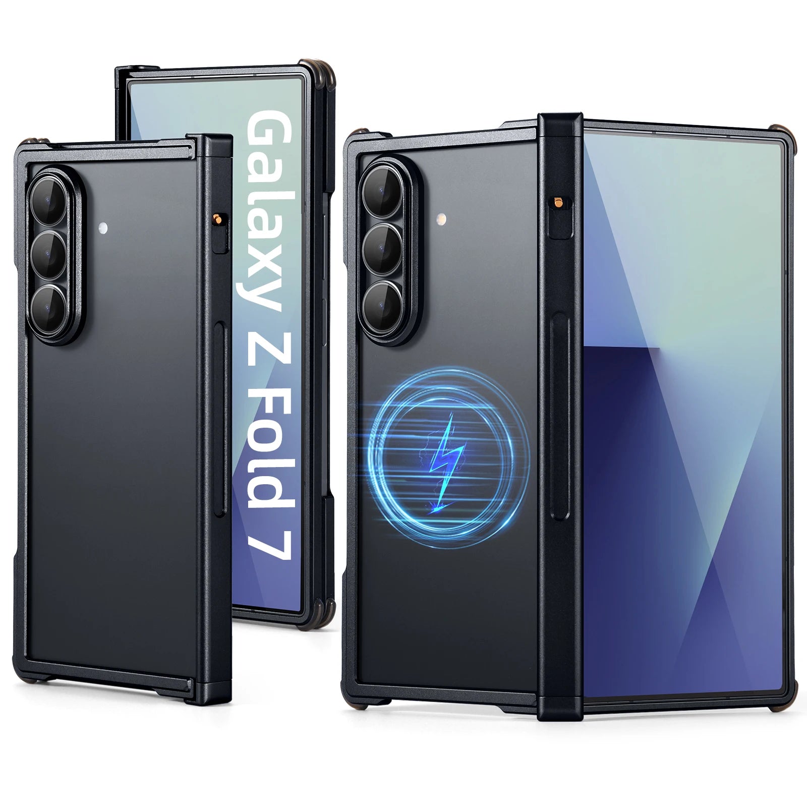 Eary Frameless Case for Samsung Galaxy Z Fold 7 Minimalist Aluminum Phone Cover Compatible for Magsafe Original Feel Metal Shell