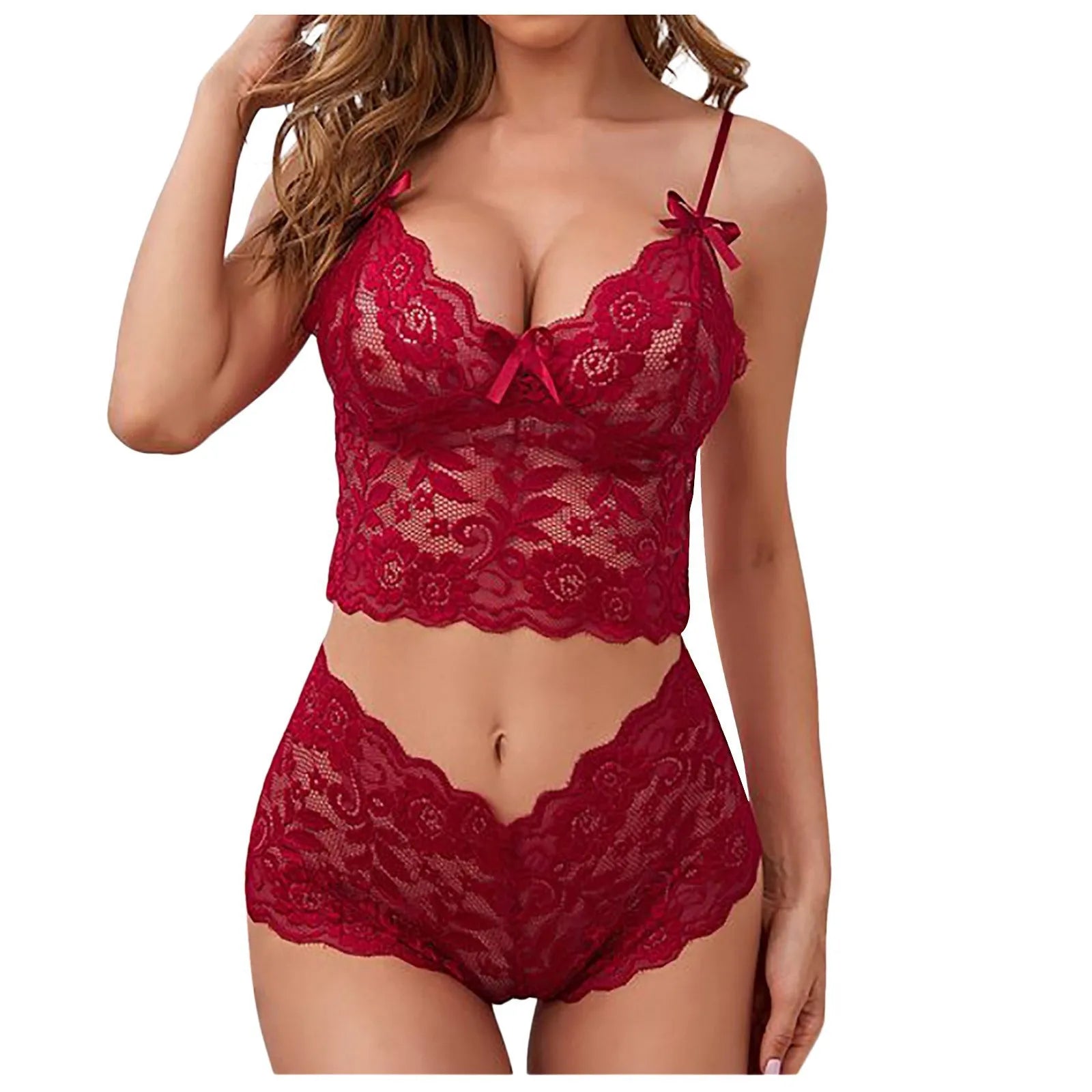 Thin Lace Flower Printed Underwear Suit Sexy Women Lingerie Set Female Adjustable Shoulder Strap Triangle Cup Bralettle