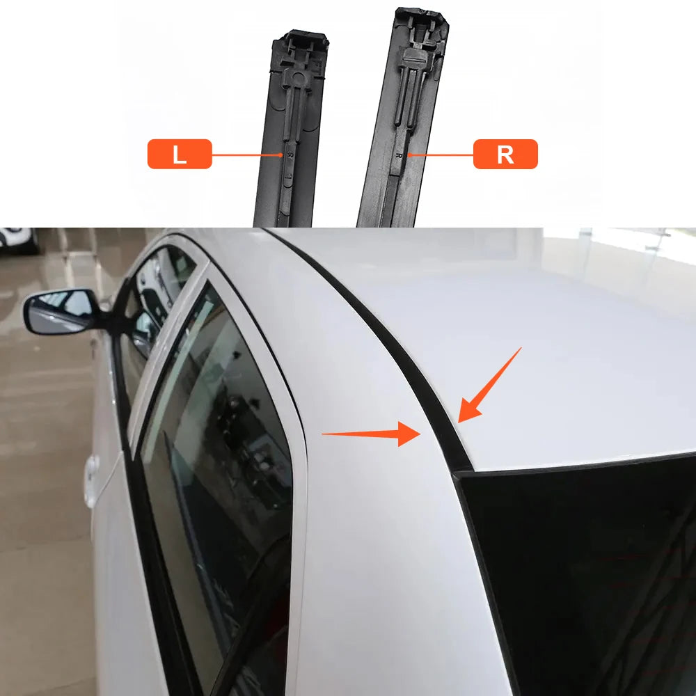 136cm 1Pair Left Right Side Car Roof Trim Molding Strips Rubber Fit for Toyota Corolla 2009 2010 2011 2012 2013 Black