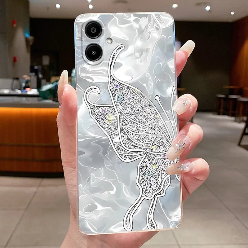 For Samsung A07 2025 Clear Phone Case Luxury Butterfly Flowers Casing For Samsung Galaxy A07 SamsungA07 A 07 Silicone Back Cover