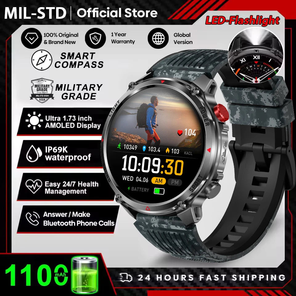 2026 New T-Rex 3 Pro Smart Watch 1100mAh Long Battery Dual-Band GPS 10ATM Waterproof Military Grade Sports Outdoor Smartwatches