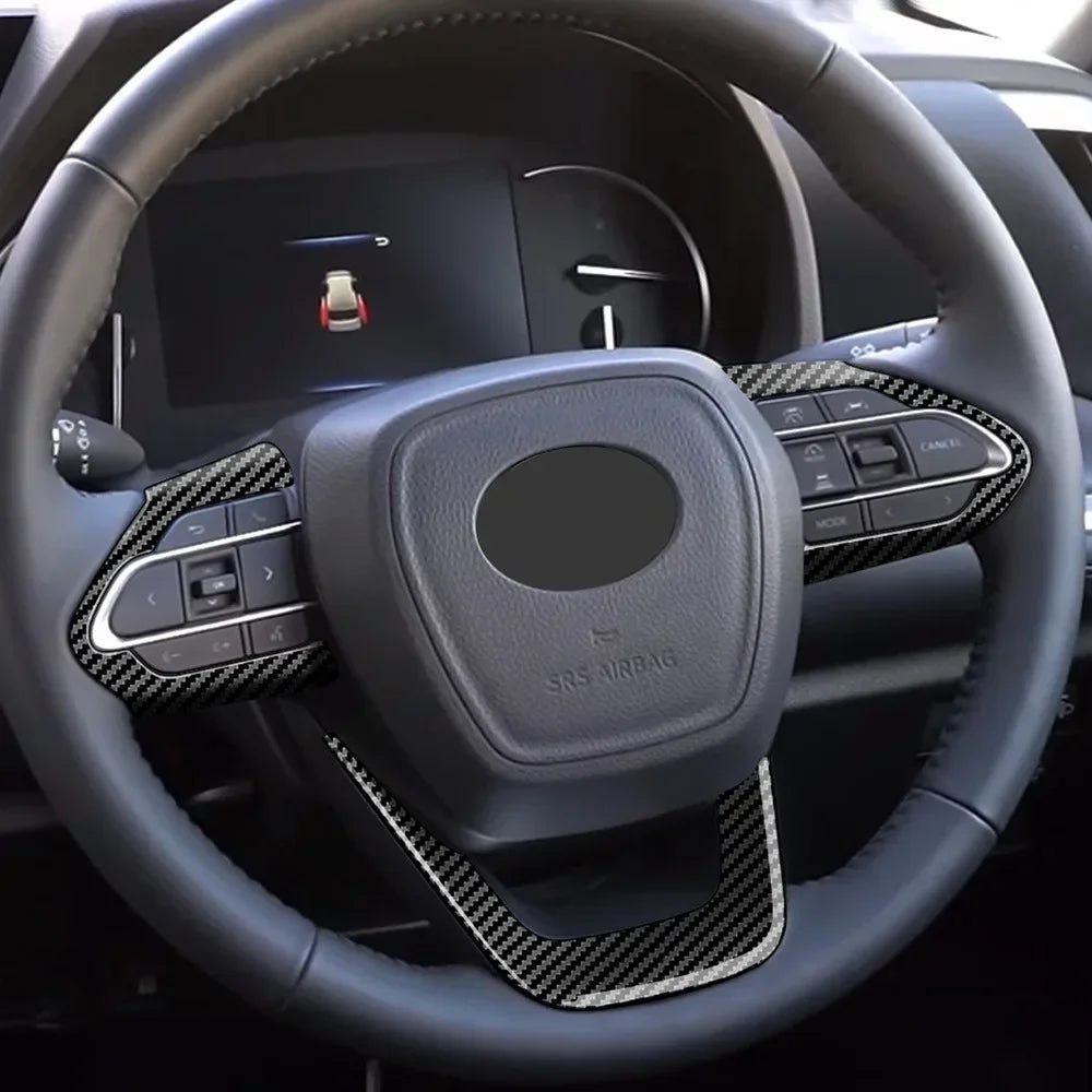 RHD For Toyota Voxy 90 Series 2021 2022 2023 Carbon Fiber inner Steering Wheel Button Decorative Cover Accessories Car Styling