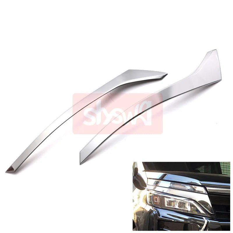 For TOYOTA 2017 VOXY 80 Modified Front Head Light Lamp Trim Cover Shade Stickers High Grade Stainless Steel Exterior Accessories