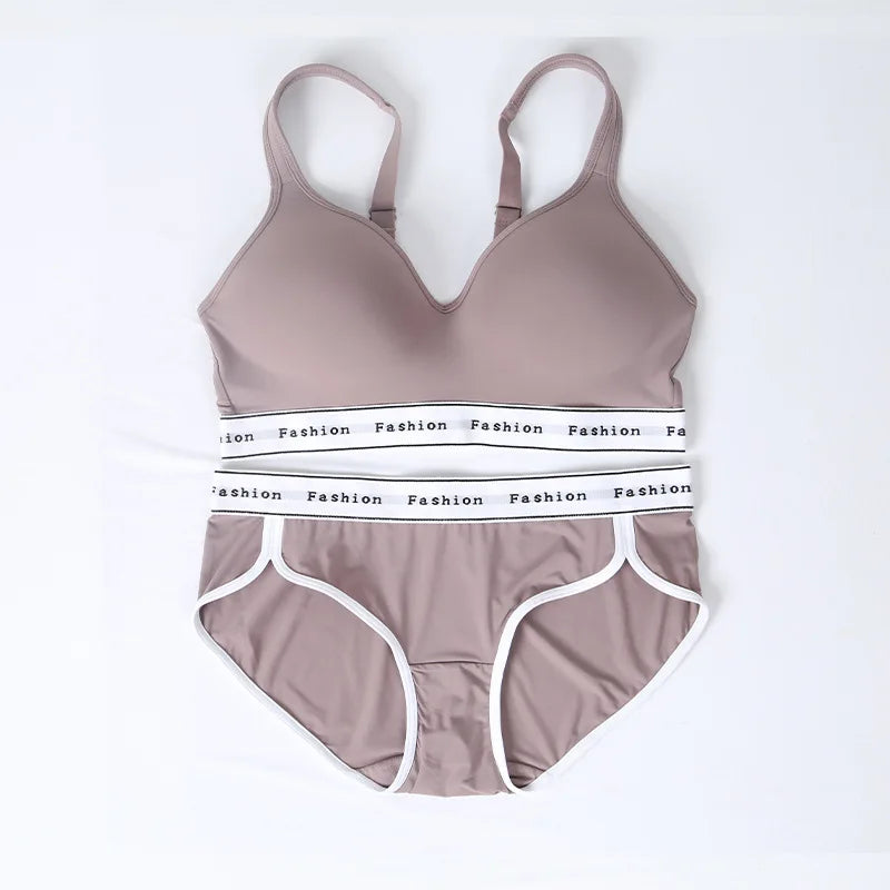 Logirlve French Thin Cup Lingerie Set Lace Bras High Quality Women Underwear Wireless Push Up Brassiere Breathable Bras Panties