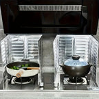 Foldable Aluminum Foil Oil Splatter Guard for Gas Stove, Kitchen Anti-Splash & Heat Insulation Baffle, Overflow Protection
