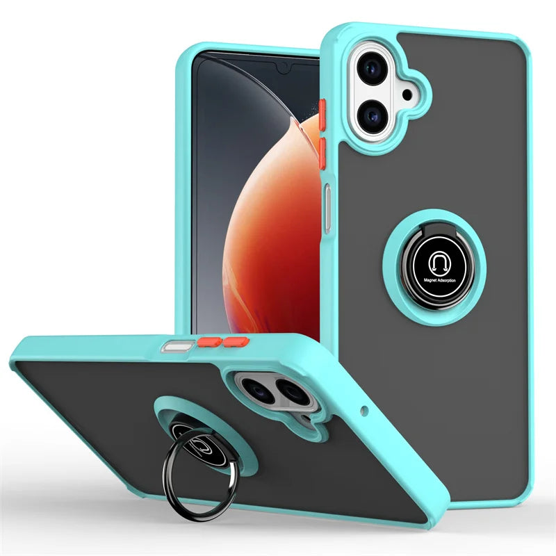 Armor Funda For Samsung Galaxy A07 4G Case Magnetic Ring Stand Holder Coque For Galaxy A 07 GalaxyA07 Hard PC Matte Back Cover
