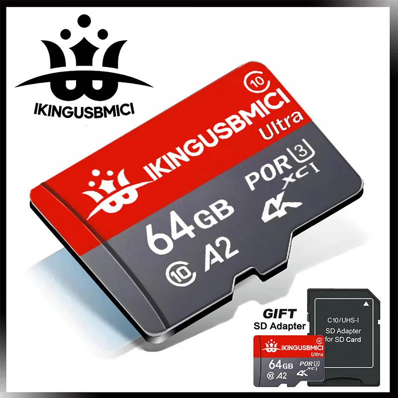 Mini Sd Card Smartphone 32/64/128/256/512gb Uhs-i Memory Premium Micro Camera Flash Reliable U3 Durable High Speed Fast Class 10