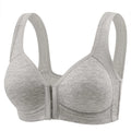Women's Bra Pure Cotton Front Button Bra Anti Sagging No Steel Ring Comfortable Fabric Middle-aged Elderly Mothers' Underwear