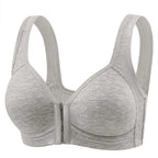 Women's Bra Pure Cotton Front Button Bra Anti Sagging No Steel Ring Comfortable Fabric Middle-aged Elderly Mothers' Underwear