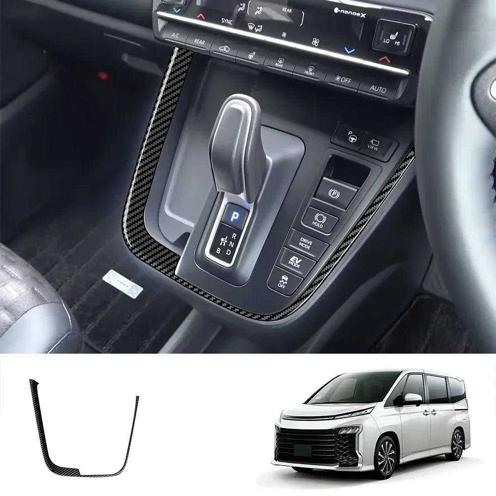 RHD For Toyota Voxy 90 Series 2021 2022 2023 Carbon Fiber inner Steering Wheel Button Decorative Cover Accessories Car Styling
