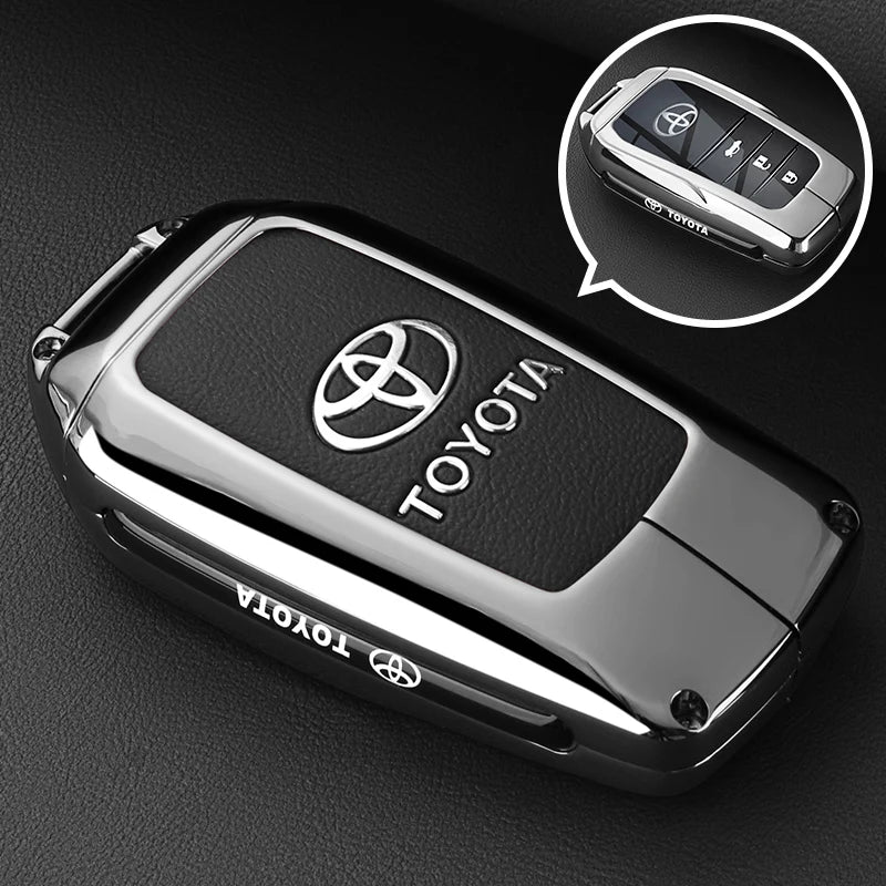 Alloy Car Remote Key Case Cover Protect Shell Bag For Toyota Prius Camry Corolla CHR C-HR RAV4 Altis Land Cruiser Prado Avalon