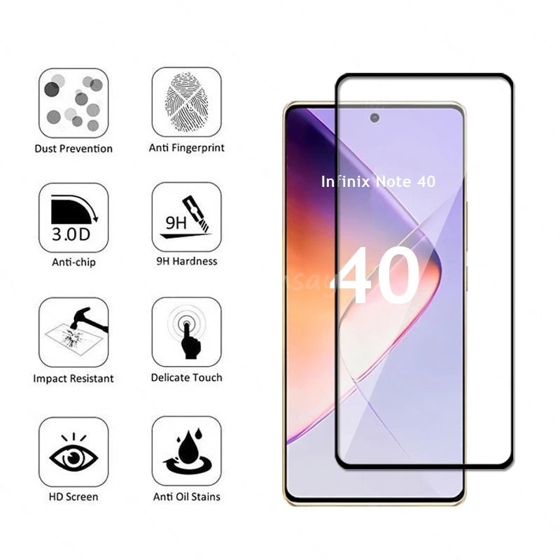 For Infinix Note 40 Glass Screen Protector Phone Camera Film Glass Infinix Note 40 Tempered Glass Infinix Note 40 Glass
