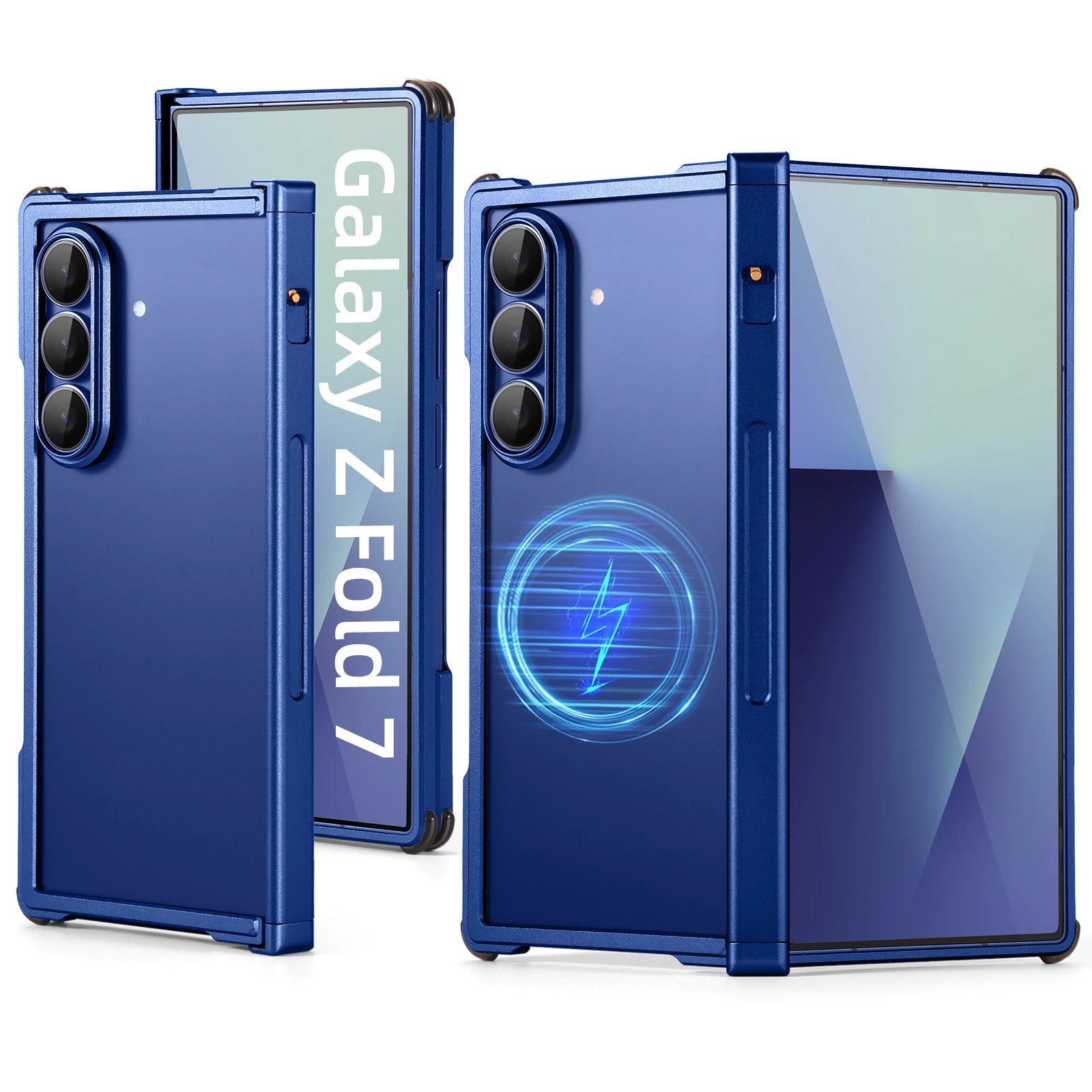 Eary Frameless Case for Samsung Galaxy Z Fold 7 Minimalist Aluminum Phone Cover Compatible for Magsafe Original Feel Metal Shell