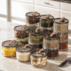 Sealed Jars Kitchen Seasoning Storage Organizer Airtight Stackable Bottle Organization Space-Saving Design For Home Dish Counter