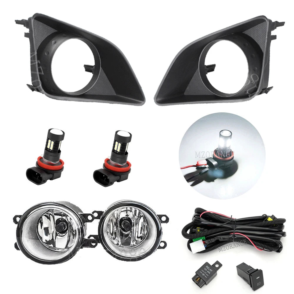 Fog Lights Led for Toyota Corolla 2007 2008 2009 2010 Fog Lamp Assembly Chrome Cover Grill Bezel Headlights car accessories