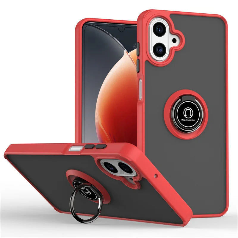Armor Funda For Samsung Galaxy A07 4G Case Magnetic Ring Stand Holder Coque For Galaxy A 07 GalaxyA07 Hard PC Matte Back Cover