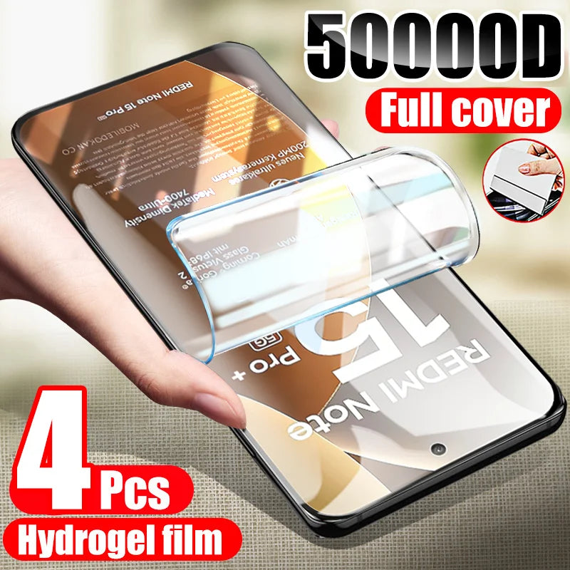 4PCS Hydrogel Film For Xiaomi Redmi Note 15 14 13 12 11 10 9 Pro Plus Screen Protector For Redmi Note 14S 12S 11S 10S Soft Film