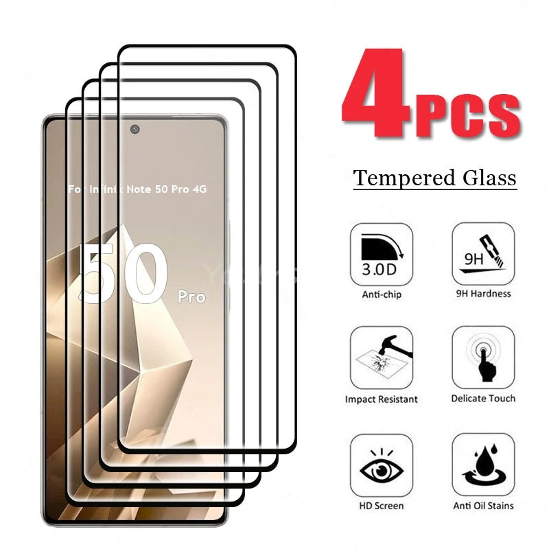For Infinix Note 50 Pro 4G Glass Screen Protector HD Film Infinix Note 50 Pro 4G Tempered Glass Film 9D Anti-Scratch Glass