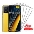 4PCS Tempered Glass For POCO X8 X6 X7 X5 X4 X3 F7 F6 F5 GT Pro Screen Protectors For POCO M7 M6 M5 M3 Pro 5G Protective Glass