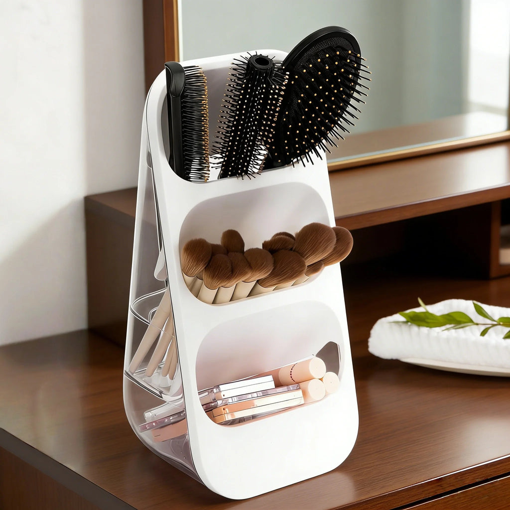 Makeup Tool Storage Rack Step Design Large Capacity Cosmetic Organizer for Skincare Makeup Brushes Lipsticks