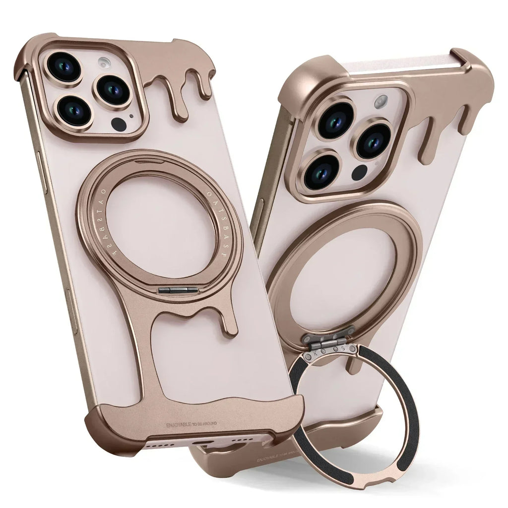 Eary Cell Phone Case for 16/15/14/13 Pro Max for Magsafe 360°Rotate Magnetic Stand Frameless Bumper Shockproof Protective Cover