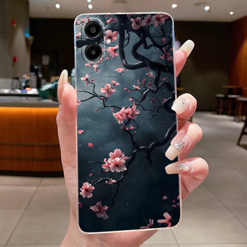 For Samsung A07 2025 Clear Phone Case Luxury Butterfly Flowers Casing For Samsung Galaxy A07 SamsungA07 A 07 Silicone Back Cover