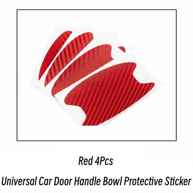 4pcs/Set Universal Car Door Handle Bowl Scratch Protective Sticker Automobiles Door Handle Carbon Fiber Protector Accessories